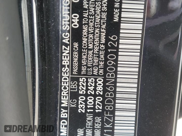 2022 Mercedes-Benz E-Class E 350 with VIN W1KZF8DB6NB090126, listed as a Copart auction lot 45505375 with 0 mi miles and Clean Title. Bid and sale history available at carsss.com. Image 12.