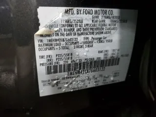 2007 Mercury Montego Premier with VIN 1MEHM42187G603122, listed as a Copart auction lot 47318085 with 0 mi miles and Salvage Title. Bid and sale history available at carsss.com. Image 12.