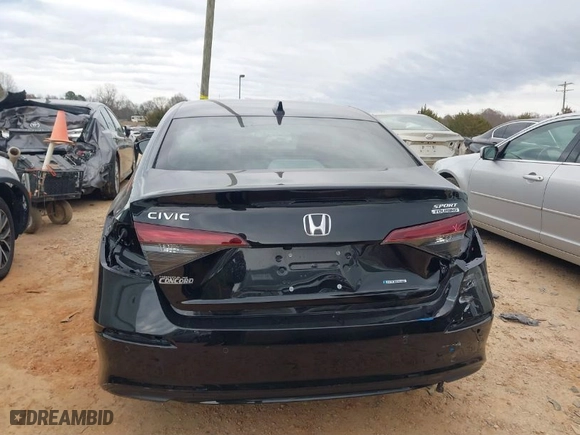 2025 Honda Civic Sedan Hybrid Sport with VIN 2HGFE4F85SH310192, listed as a IAAI auction lot 41752912 with 2,651 mi miles. Bid and sale history available at carsss.com. Image 6.
