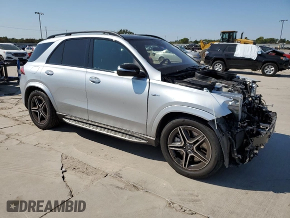 2023 Mercedes-Benz GLE 53 AMG with VIN 4JGFB6BB2PA865364, listed as a Copart auction lot 70387434 with 10,509 mi miles and Salvage title. Bid and sale history available at DreamBid. Image 4.