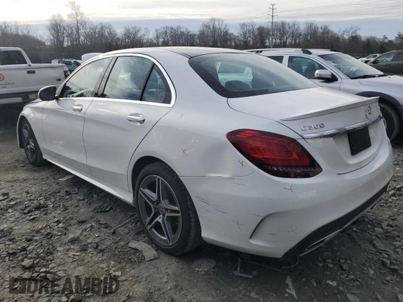 2021 Mercedes-Benz C 300 with VIN W1KWF8EB5MR652329, listed as a Copart auction lot 45232195 with 45,570 mi miles and Salvage Title. Bid and sale history available at carsss.com. Image 2.