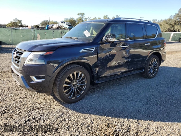 2021 Nissan Armada Platinum with VIN JN8AY2CC6M9145404, listed as a Copart auction lot 81495114 with 48,084 mi miles and Salvage Title. Bid and sale history available at carsss.com. Image 1.