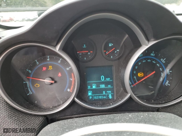 2012 Chevrolet Cruze LT w/1LT with VIN 1G1PF5SCXC7256779, listed as a Copart auction lot 48982165 with 163,183 mi miles and Salvage Title. Bid and sale history available at carsss.com. Image 9.