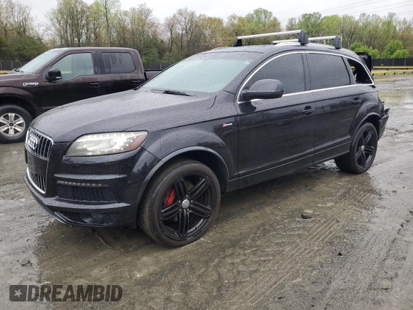 2012 Audi Q7 S line with VIN WA1AGAFE1CD001173, listed as a Copart auction lot 52113295 with 146,972 mi miles and Salvage title. Bid and sale history available at DreamBid. Image 1.