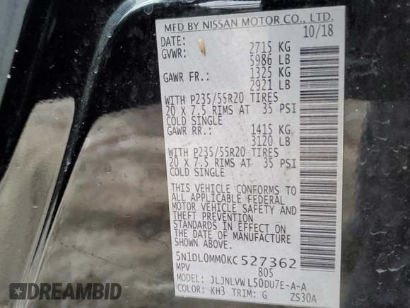 2019 Infiniti QX60 Luxe z VIN 5N1DL0MM0KC527362, wystawiony jako Copart lot #45854705 z przebiegiem 90 075 mil mil oraz Szkody całkowita. Historia ofert i sprzedaży dostępna na DreamBid. Obrazek 15.