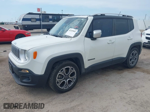 2017 Jeep Renegade Limited with VIN ZACCJADB6HPE93491, listed as a IAAI auction lot 42155903 with 149,115 mi miles and . Bid and sale history available at DreamBid. Image 2.