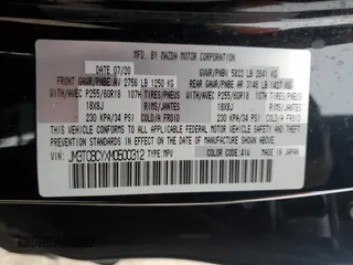 2021 Mazda CX-9 Touring with VIN JM3TCBCYXM0500312, listed as a Copart auction lot 85600684 with 54,561 mi miles and Salvage Title. Bid and sale history available at carsss.com. Image 13.