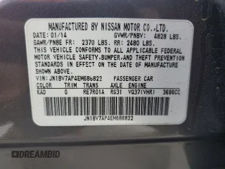 2014 Infiniti Q50 with VIN JN1BV7AP4EM686822, listed as a Copart auction lot 56568735 with 96,133 mi miles and Salvage title. Bid and sale history available at DreamBid. Image 12.