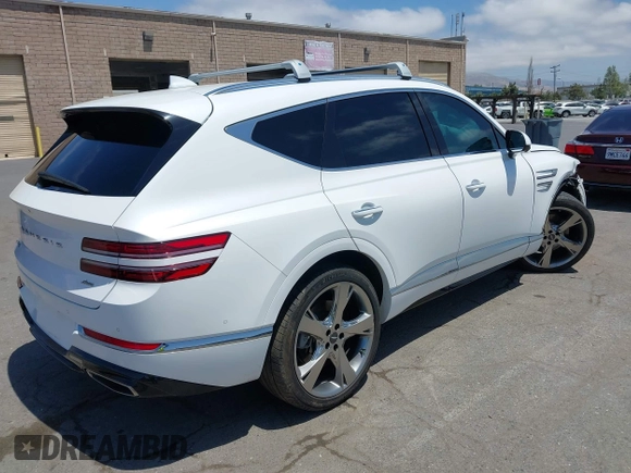 2023 Genesis GV80 with VIN KMUHBDSB8PU102875, listed as a IAAI auction lot 42370874 with 30,318 mi miles and . Bid and sale history available at DreamBid. Image 4.