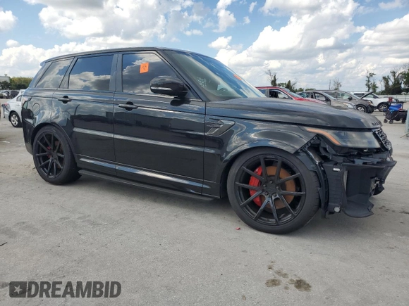 2020 Land Rover Range Rover Sport SVR with VIN SALWZ2RE3LA898711, listed as a Copart auction lot 73490674 with 29,180 mi miles and Non Repairable. Bid and sale history available at carsss.com. Image 4.