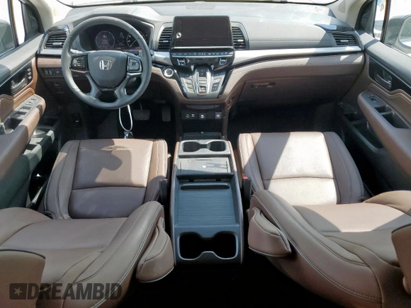 2025 Honda Odyssey Touring with VIN 5FNRL6H88SB001428, listed as a Copart auction lot 53836615 with 14,580 mi miles and Salvage title. Bid and sale history available at DreamBid. Image 8.
