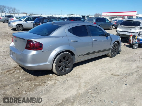 2014 Dodge Avenger SE with VIN 1C3CDZAG9EN222245, listed as a IAAI auction lot 41624596 with 123,890 mi miles and . Bid and sale history available at DreamBid. Image 4.