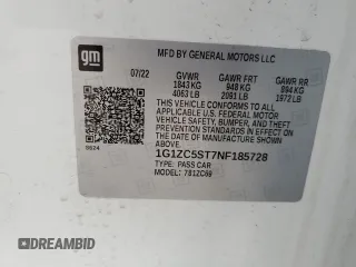 2022 Chevrolet Malibu LS with VIN 1G1ZC5ST7NF185728, listed as a Copart auction lot 52514505 with 52,997 mi miles and Clean Title. Bid and sale history available at DreamBid. Image 12.