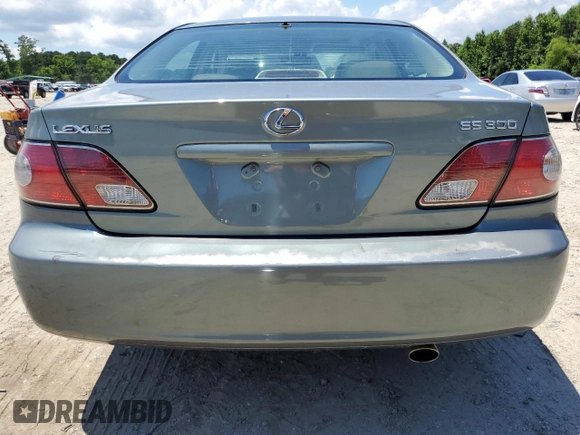 2002 Lexus ES 300 with VIN JTHBF30G425018138, listed as a Copart auction lot 56923484 with 101,173 mi miles and Salvage Title. Bid and sale history available at DreamBid. Image 6.