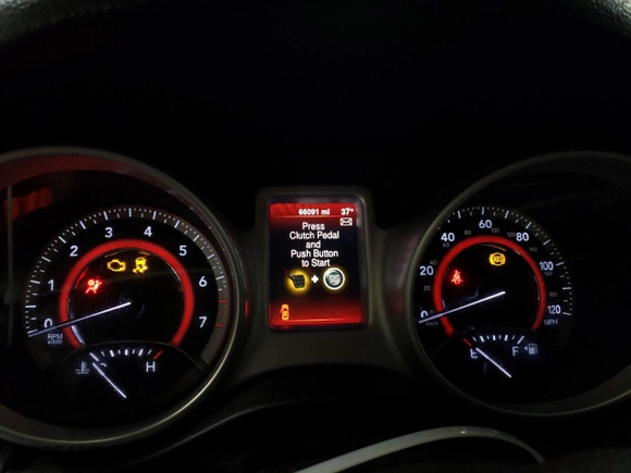 2015 Dodge Journey American Value Pkg with VIN 3C4PDCAB8FT728455, listed as a Copart auction lot 46096485 with 66,091 mi miles and Salvage Title. Bid and sale history available at carsss.com. Image 9.