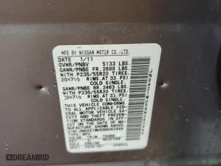 2011 Nissan Murano LE with VIN JN8AZ1MU5BW060499, listed as a Copart auction lot 51222065 with 202,898 mi miles and Salvage Title. Bid and sale history available at carsss.com. Image 13.