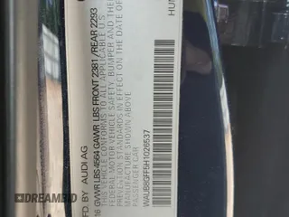 2017 Audi A3 Sedan Premium with VIN WAUB8GFF5H1026537, listed as a Copart auction lot 53865645 with 106,104 mi miles and Salvage Title. Bid and sale history available at carsss.com. Image 12.