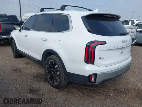 2024 Kia Telluride SX Prestige X-Pro with VIN 5XYP5DGC0RG511416, listed as a IAAI auction lot 41927458 with 7,206 mi miles and . Bid and sale history available at DreamBid. Image 3.