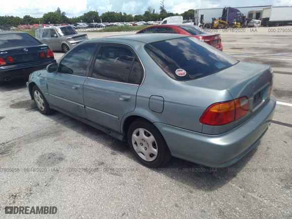 1999 Honda Civic EX with VIN 1HGEJ8643XL021026, listed as a IAAI auction lot 41686947 with 181,103 mi miles. Bid and sale history available at carsss.com. Image 3.
