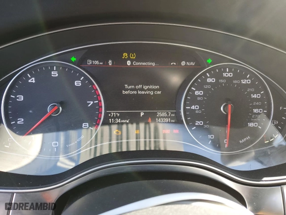 2014 Audi A6 3.0T Prestige with VIN WAUHGAFC3EN080164, listed as a Copart auction lot 43243825 with 143,391 mi miles and Salvage Title. Bid and sale history available at carsss.com. Image 9.