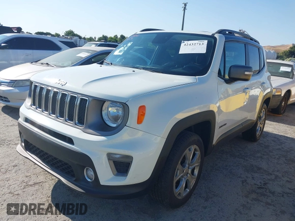 2020 Jeep Renegade Limited with VIN ZACNJBD14LPL93837, listed as a IAAI auction lot 42432713 with 60,650 mi miles and . Bid and sale history available at DreamBid. Image 2.