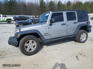 2014 Jeep Wrangler Unlimited Sport with VIN 1C4HJWDG6EL318799, listed as a Copart auction lot 46329325 with 90,111 mi miles and Salvage Title. Bid and sale history available at carsss.com. Image 1.