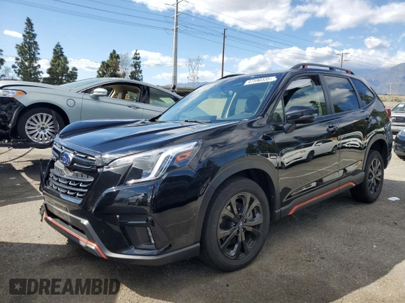 2023 Subaru Forester Sport with VIN JF2SKAJC5PH439774, listed as a Copart auction lot 47590335 with 20,116 mi miles and Salvage Title. Bid and sale history available at carsss.com. Image 1.