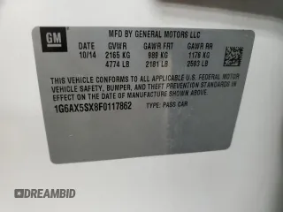 2015 Cadillac CTS Luxury AWD with VIN 1G6AX5SX8F0117862, listed as a Copart auction lot 50394875 with 74,696 mi miles and Clean title. Bid and sale history available at DreamBid. Image 14.