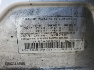 2008 Mazda 3 s GT *Ltd Avail* with VIN JM1BK344381806843, listed as a Copart auction lot 87468284 with 190,144 mi miles and Salvage Title. Bid and sale history available at carsss.com. Image 14.