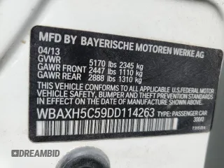 2013 BMW 5 Series 528i xDrive with VIN WBAXH5C59DD114263, listed as a Copart auction lot 56780425 with 128,317 mi miles and Clean title. Bid and sale history available at DreamBid. Image 12.