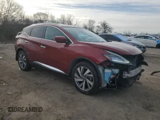 2019 Nissan Murano SL with VIN 5N1AZ2MS6KN116807, listed as a Copart auction lot 45186695 with 24,280 mi miles and Salvage Title. Bid and sale history available at DreamBid. Image 4.