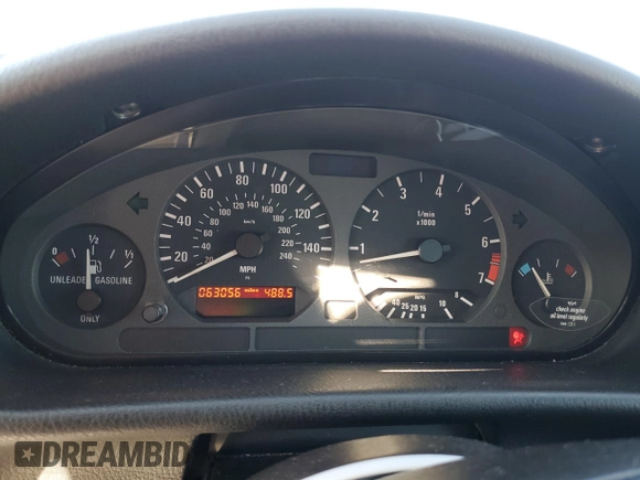 1999 BMW 3 Series 323icA with VIN WBABJ8332XEM24560, listed as a Copart auction lot 80756544 with 63,056 mi miles and Salvage Title. Bid and sale history available at carsss.com. Image 9.