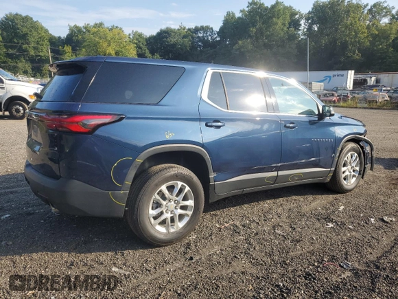 2022 Chevrolet Traverse LS with VIN 1GNEVFKW0NJ195120, listed as a Copart auction lot 69238944 with 33,335 mi miles and Salvage Title. Bid and sale history available at carsss.com. Image 3.
