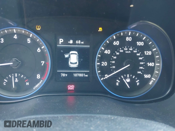 2018 Hyundai Kona Limited with VIN KM8K33A57JU072329, listed as a IAAI auction lot 41694616 with 107,801 mi miles. Bid and sale history available at carsss.com. Image 7.