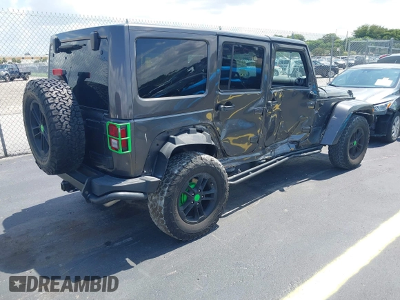 2017 Jeep Wrangler Unlimited Sahara with VIN 1C4BJWEG2HL612421, listed as a IAAI auction lot 42355409 with 81,708 mi miles and . Bid and sale history available at DreamBid. Image 4.