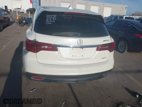 2016 Acura MDX w/Tech with VIN 5FRYD4H49GB045079, listed as a IAAI auction lot 41968901 with 113,577 mi miles. Bid and sale history available at carsss.com. Image 16.