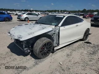 2020 Infiniti Q60 Red Sport 400 with VIN JN1FV7EL4LM460320, listed as a Copart auction lot 74035514 with 57,431 mi miles and Salvage title. Bid and sale history available at DreamBid. Image 1.