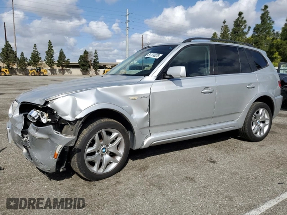 2008 BMW X3 3.0si with VIN WBXPC93448WJ05824, listed as a Copart auction lot 51769025 with 111,121 mi miles and Salvage Title. Bid and sale history available at carsss.com. Image 1.