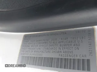 2003 Volkswagen Golf GL с VIN 9BWFK61J634002000, выставлен на аукционе IAAI как лот 41765962 с пробегом 171 004 миль миль и . История ставок и продаж доступна на DreamBid. Изображение 9.