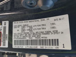 2017 Toyota Tacoma SR with VIN 5TFAX5GN5HX095074, listed as a IAAI auction lot 41814654 with 120,782 mi miles. Bid and sale history available at carsss.com. Image 9.