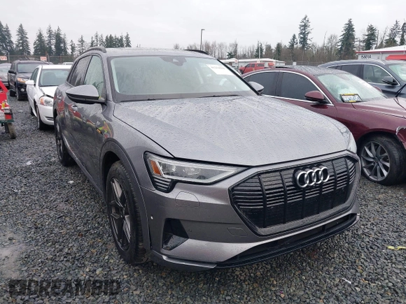 2021 Audi e-tron Premium with VIN WA1AAAGE8MB010823, listed as a IAAI auction lot 41254590 with 21,171 mi miles. Bid and sale history available at carsss.com. Image 1.
