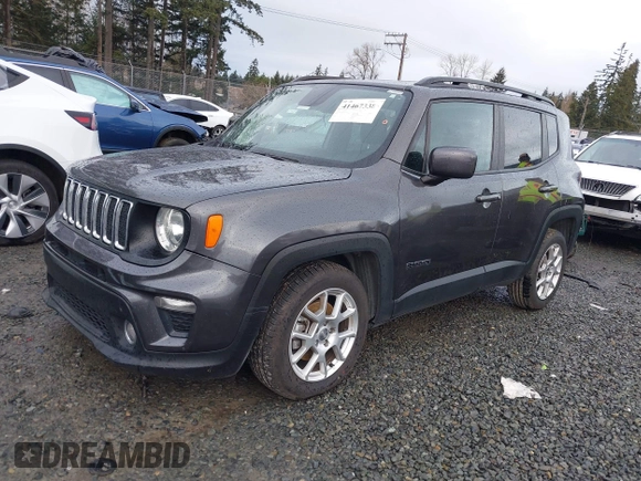 2020 Jeep Renegade Latitude with VIN ZACNJABB3LPL76503, listed as a IAAI auction lot 41467338 with 38,593 mi miles. Bid and sale history available at carsss.com. Image 18.