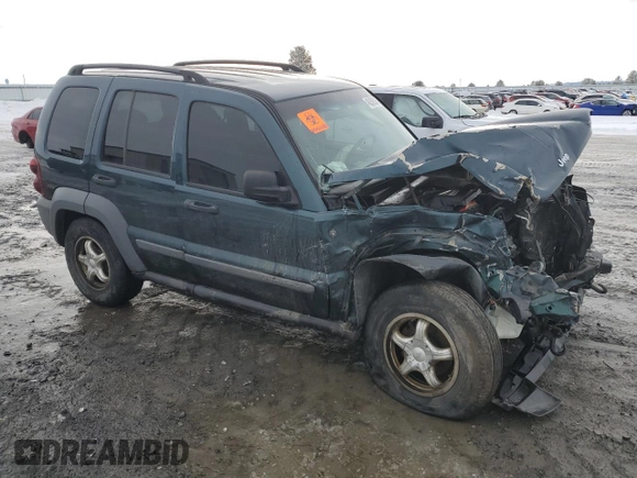 2005 Jeep Liberty Sport with VIN 1J4GL48565W655534, listed as a Copart auction lot 46359535 with 162,770 mi miles and Salvage Title. Bid and sale history available at DreamBid. Image 4.