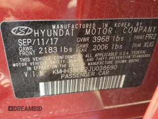 2018 Hyundai Elantra GT with VIN KMHH35LE2JU038690, listed as a Copart auction lot 70252784 with 41,710 mi miles and Salvage Title. Bid and sale history available at carsss.com. Image 14.