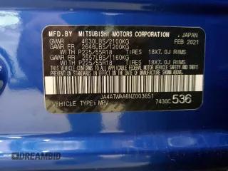 2022 Mitsubishi Eclipse Cross SE with VIN JA4ATWAA6NZ003651, listed as a Copart auction lot 65397405 with 220,238 mi miles and Clean title. Bid and sale history available at DreamBid. Image 13.