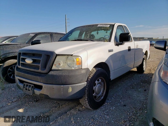 2007 Ford F-150 XL with VIN 1FTRF12W17NA45281, listed as a Copart auction lot 57342005 with 165,058 mi miles and Salvage title. Bid and sale history available at DreamBid. Image 1.