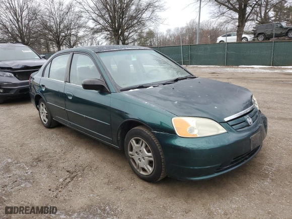 2002 Honda Civic LX with VIN 2HGES16582H587363, listed as a Copart auction lot 86376164 with 154472 miles and Salvage Title. Bid and sale history available at carsss.com. Image 4.