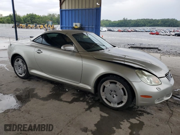 2002 Lexus SC 430 with VIN JTHFN48Y220017266, listed as a Copart auction lot 59598535 with 159,857 mi miles and Salvage title. Bid and sale history available at DreamBid. Image 4.