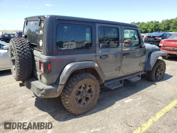2020 Jeep Wrangler Unlimited Sport with VIN 1C4HJXDM8LW285439, listed as a Copart auction lot 55920754 with 53,509 mi miles and . Bid and sale history available at DreamBid. Image 3.