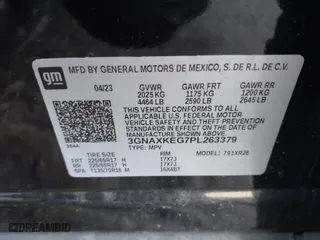 2023 Chevrolet Equinox LT with VIN 3GNAXKEG7PL263379, listed as a IAAI auction lot 41588027 with 9,163 mi miles. Bid and sale history available at carsss.com. Image 9.